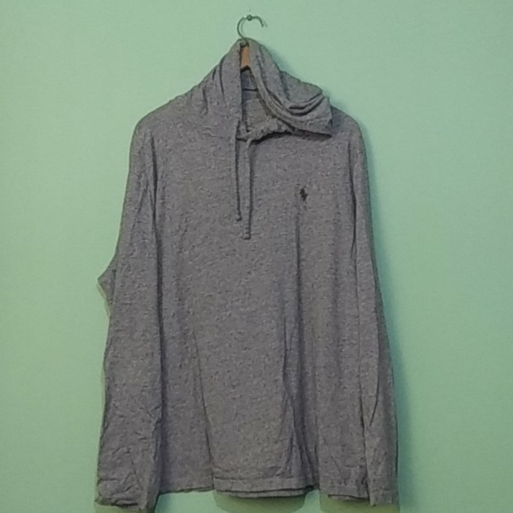 Grey Polo Ralph Lauren T-Shirt Hoodie X-Large